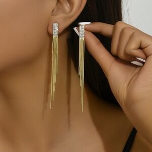 Elegant Gold and Silver Dangle Earrings